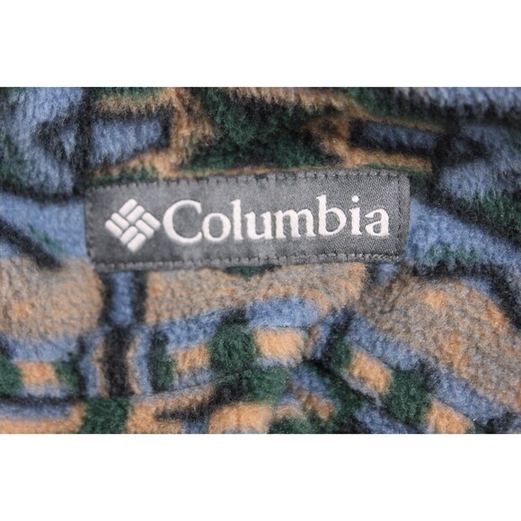 Columbia Steens Mountain Printed Fleece Jacket Beige Aztec Print Mens Full Zip L - Picture 9 of 10